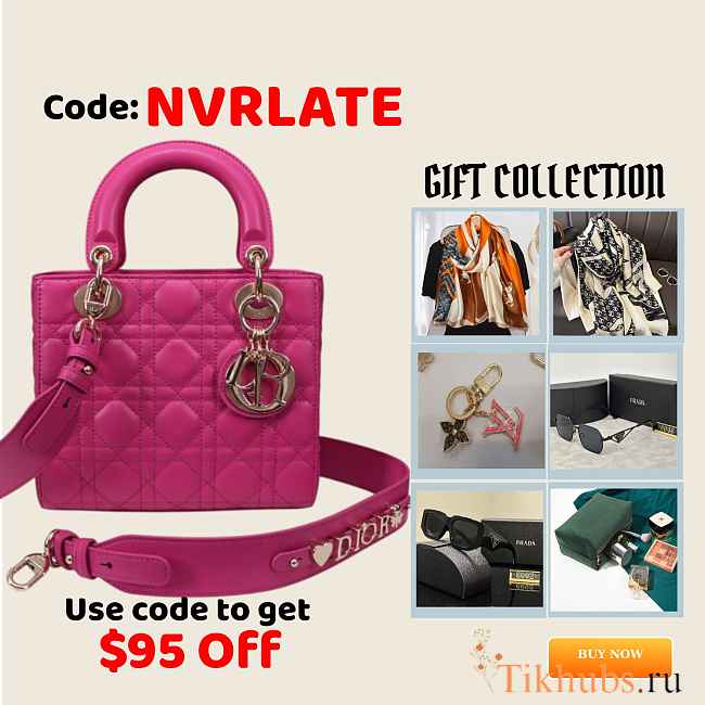 Dior Small Lady Bag Fuchsia 20cm - 1