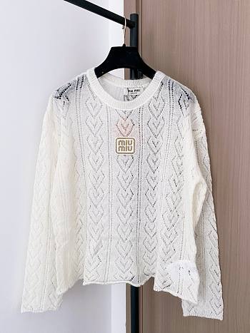 white Miu Miu knit sweater
