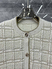  Gucci Wool and Lamé Check Jacquard Cardigan. - 6