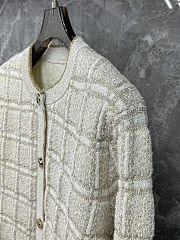  Gucci Wool and Lamé Check Jacquard Cardigan. - 5