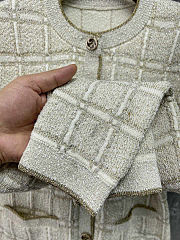  Gucci Wool and Lamé Check Jacquard Cardigan. - 4