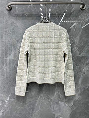  Gucci Wool and Lamé Check Jacquard Cardigan. - 3