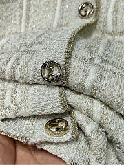  Gucci Wool and Lamé Check Jacquard Cardigan. - 2