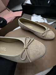 Chanel 25 Ballet Flat Grey-taupe Suede - 3
