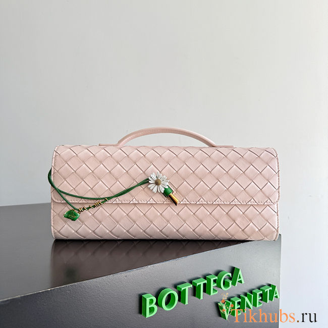 Bottega Veneta Andiamo clutch bag in pale pink 31*13*3cm - 1