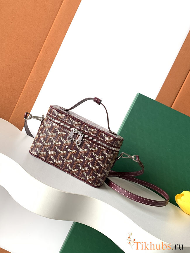  Goyard Muse Mini Vanity Case in bugrandy size 16cm - 1