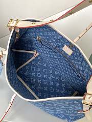  Louis Vuitton CarryAll MM Monogram Denim bag in blue size 39cm - 6