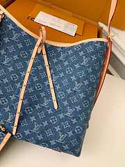  Louis Vuitton CarryAll MM Monogram Denim bag in blue size 39cm - 5