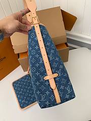  Louis Vuitton CarryAll MM Monogram Denim bag in blue size 39cm - 3