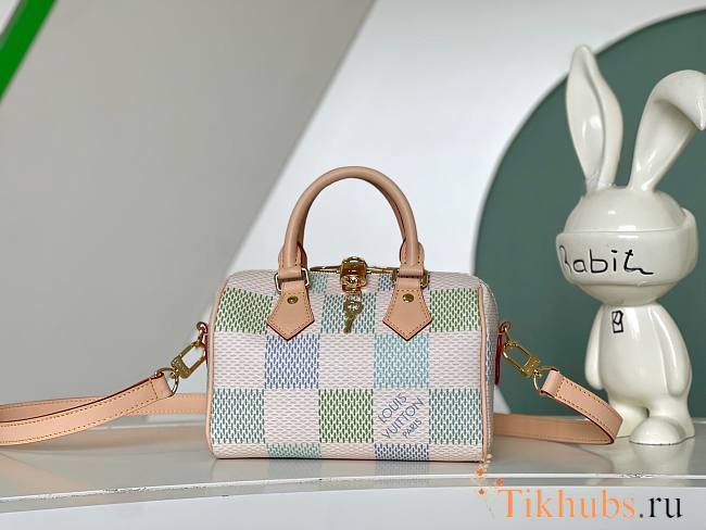 Louis Vuitton Damier Licious Speedy Bandouliere Handbag Beige Cream 20.5cm - 1
