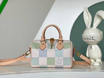 Louis Vuitton Damier Licious Speedy Bandouliere Handbag Beige Cream 20.5cm