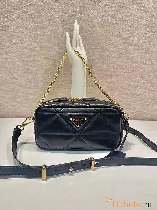 Prada black quilted leather crossbody camera bag 22x11x7cm - 1