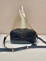 Prada black quilted leather crossbody camera bag 22x11x7cm - 1