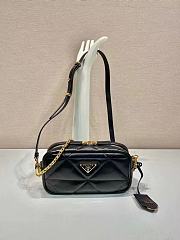 Prada black quilted leather crossbody camera bag 22x11x7cm - 3
