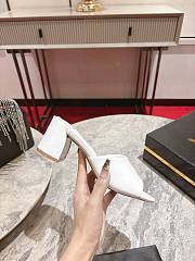 Louboutin Jane 85 or Condora 85 mules in white leather 5.5cm - 2