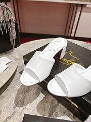 Louboutin Jane 85 or Condora 85 mules in white leather 5.5cm - 3