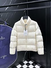 Moncler Abbadia padded down jacket in cream or off-white.  - 1