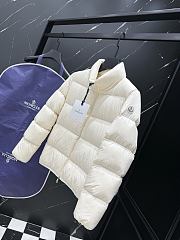 Moncler Abbadia padded down jacket in cream or off-white.  - 5