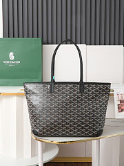 Goyard Artois MM tote bag in black Goyardine canvas size 40cm - 1