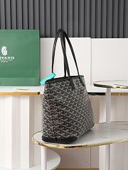 Goyard Artois MM tote bag in black Goyardine canvas size 40cm - 4