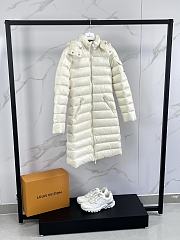 Moncler long down jacket in white - 6