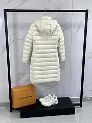 Moncler long down jacket in white - 3