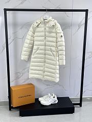 Moncler long down jacket in white - 2