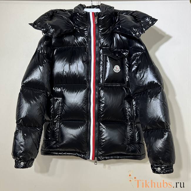 Moncler Men's Montbeliard Short Down Jacket in black.  - 1