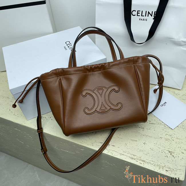  Celine Small Cabas Drawstring Cuir Triomphe 22x17x15 cm - 1