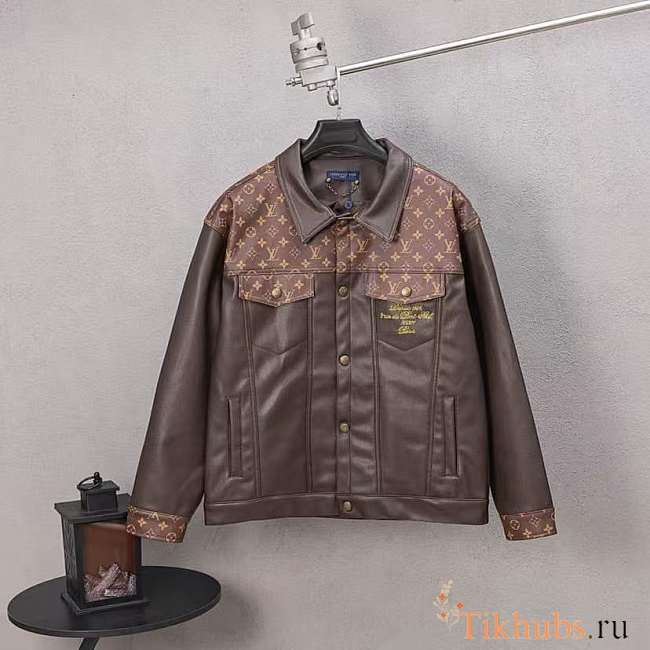 Louis Vuitton Embellished Leather Trucker Jacket - 1