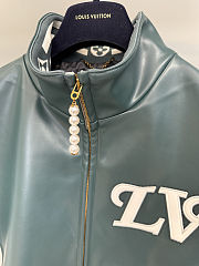 Louis Vuitton Graphic Leather Mix Tracktop in dark green and beige 1AIJX2 - 6