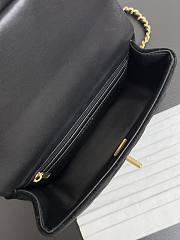 CHANEL Mini Flap Bag With Handle Silk & Gold Metal Black 13×20×6 cm - 2