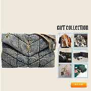 YSL Puffer Medium Denim Blue Bag 35x23x13.5cm - 1