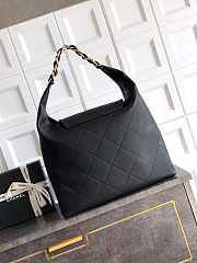 Chanel Maxi Hobo Bag   Glossy Calfskin & Gold Metal  Black 43x53x9cm - 4