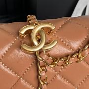 Chanel Flap bag Shiny Lambskin & Gold Plated Metal Light brown 20×13×7cm - 4