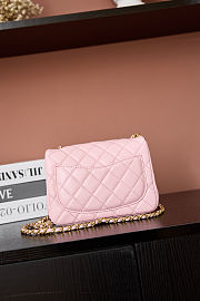 Chanel Mini flap bag Shiny Lambskin & Gold Plated Metal Light pink 13×18×7cm - 6