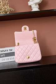 Chanel Mini flap bag Shiny Lambskin & Gold Plated Metal Light pink 13×18×7cm - 5