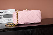 Chanel Mini flap bag Shiny Lambskin & Gold Plated Metal Light pink 13×18×7cm - 2
