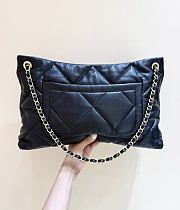 Chanekl Shopping bag Shiny Lambskin & Gold Plated Metal Black 26*38*11cm - 3