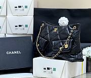 Chanekl Shopping bag Shiny Lambskin & Gold Plated Metal Black 26*38*11cm - 2
