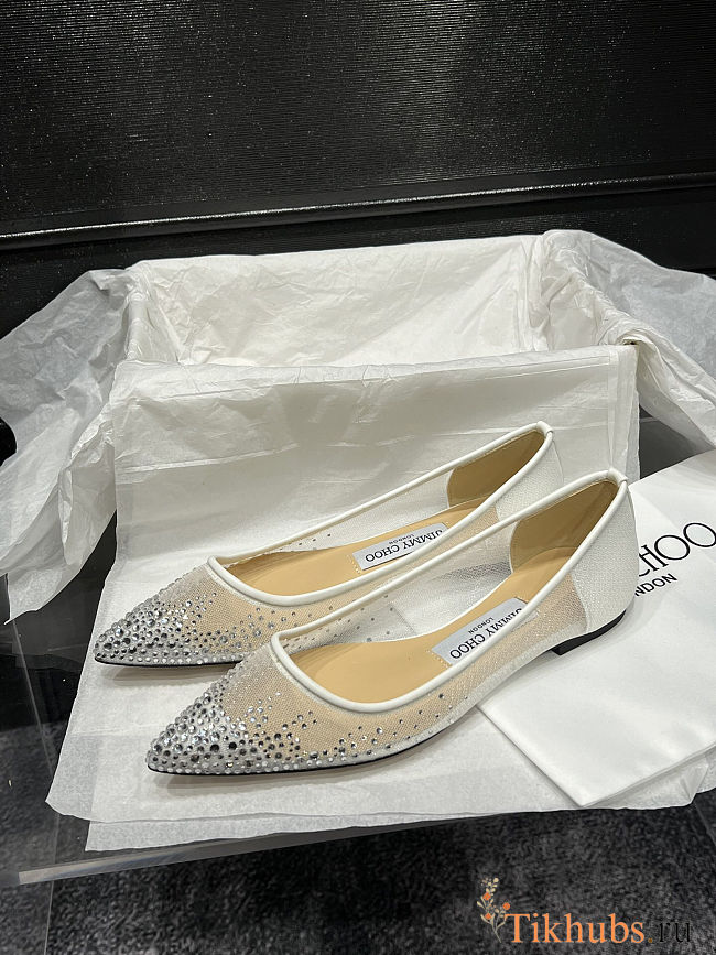Jimmy Choo Love crystal-embellished ballerinas  - 1