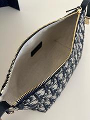 Dior Women Medium Diortravel Nomad Pouch Blue Dior Oblique Jacquard 22*9*15cm - 2