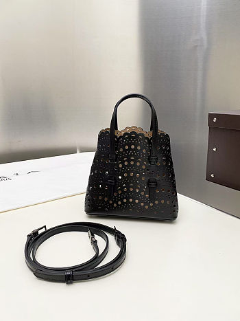 ALAIA Mina 16 Tote Bag in Vienne Wave Perforated Leather 16cm