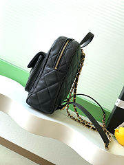  Chanel CC Mini Classic Backpack in black caviar quilted leather.  - 5