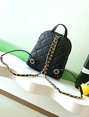  Chanel CC Mini Classic Backpack in black caviar quilted leather.  - 4