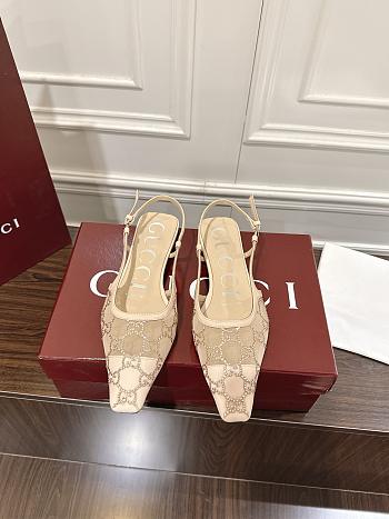 GUCCI Demi Crystal GG Slingback Ballerina Flats