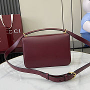 Gucci Siena small shoulder bag in Rosso Ancora red leather 22.5x14x 8 cm - 6