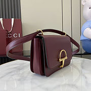 Gucci Siena small shoulder bag in Rosso Ancora red leather 22.5x14x 8 cm - 5