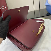 Gucci Siena small shoulder bag in Rosso Ancora red leather 22.5x14x 8 cm - 3