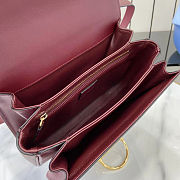 Gucci Siena small shoulder bag in Rosso Ancora red leather 22.5x14x 8 cm - 2